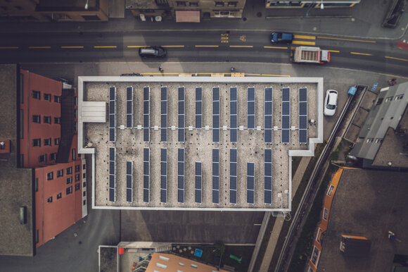 Solar system on the flat roof | © Davos Klosters Mountains
