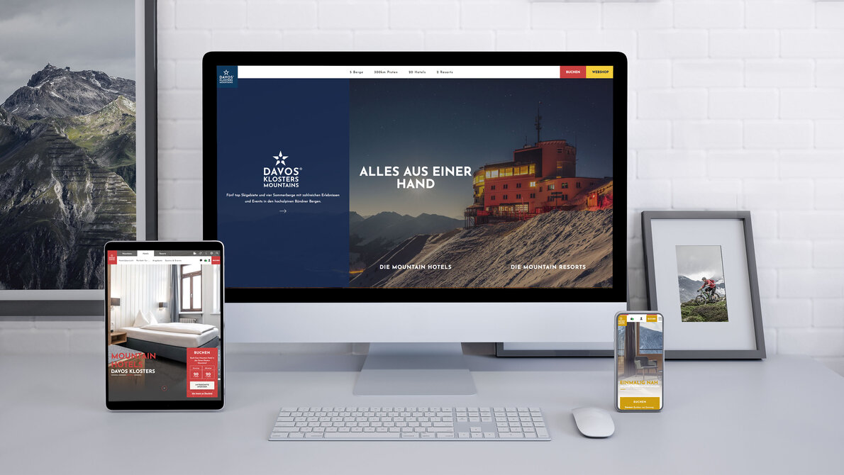 Auf einem Bildschirm, einem I-Pad und einem I-Phone ist die neue Website ersichtlich.  | © Walsoedesign