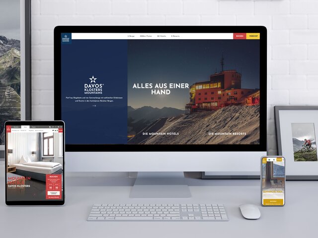 Auf einem Bildschirm, einem I-Pad und einem I-Phone ist die neue Website ersichtlich.  | © Walsoedesign