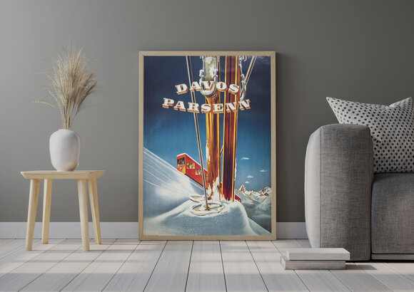 Nostalgieposter mit der Parsennbahn  | © Davos Klosters Mountains 