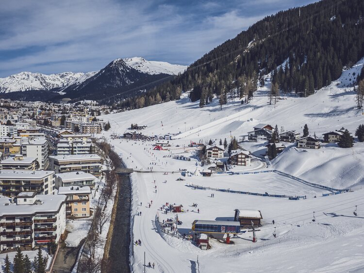 Bolgenareal am Jakobshorn mit Blick auf das Seehorn. | © Davos Klosters Mountains