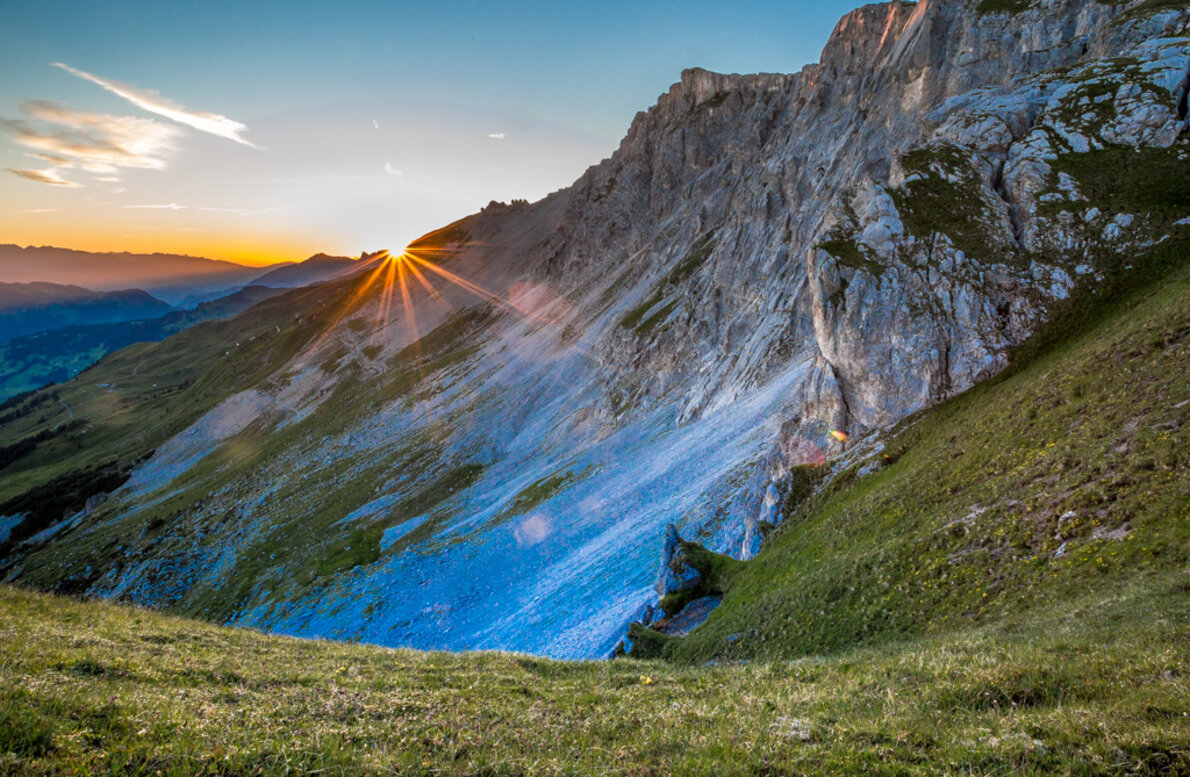 Wunderschöner Sonnenuntergang auf der Madrisa | © Davos Klosters Mountains