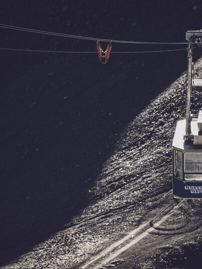 Die Gipfelbahn auf ihrem Weg vom Weissfluhjoch hinauf zum Weissfluhgipfel. | © Davos Klosters Mountains