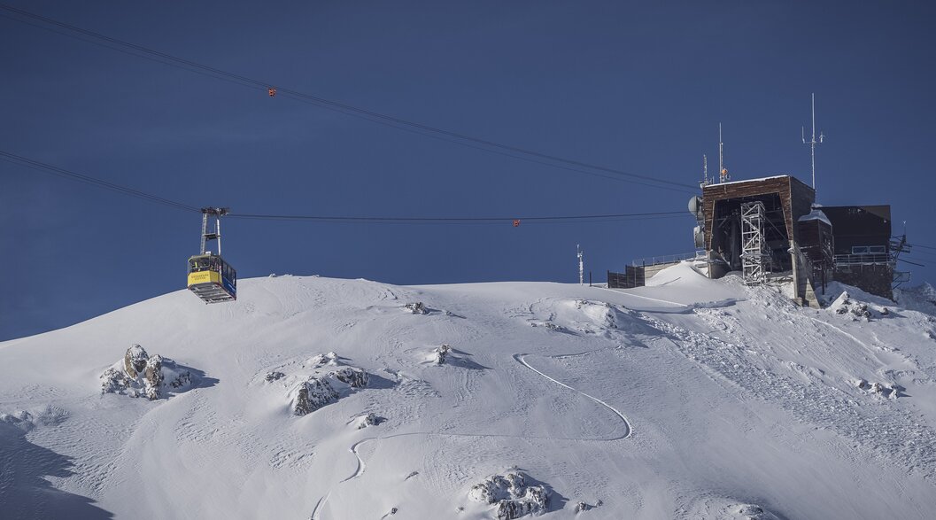 Bergstation Weissfluhgipfel | © Davos Klosters Mountains Gondel auf der Fahrt zur Bergstation Weissfluhgipfel. | © Davos Klosters Mountains
