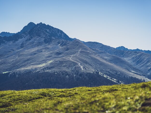 Sicht auf das traumhafte Wandergebiet auf dem Rinerhorn, | © Davos Klosters Mountains