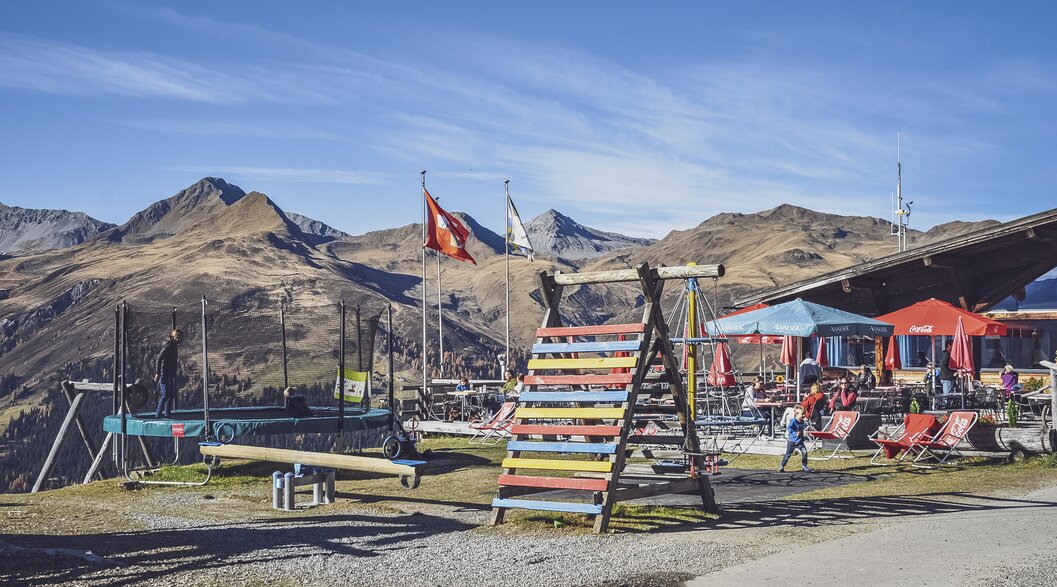 Spielplatt Jatzmeder | © Davos Klosters Mountains Spielplatz beim Restaurant Jatzmeder auf dem Rinerhorn | © Davos Klosters Mountains