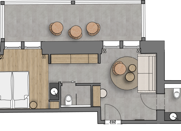 Zimmerplan einer Suite | © Davos Klosters Mountains 