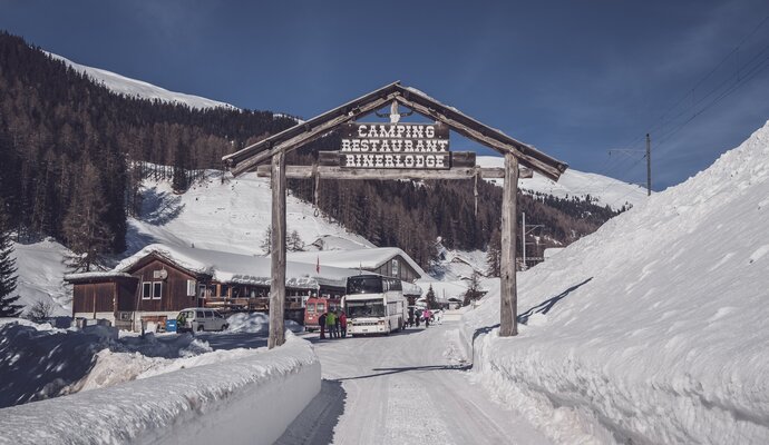 Entrance arch to the camping | © Davos Klosters Mountains